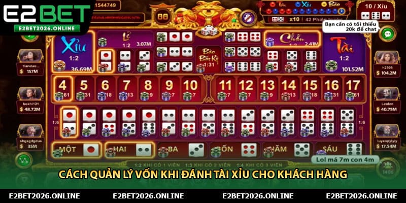 Cách quản lý vốn khi đánh Tài Xỉu cho khách hàng